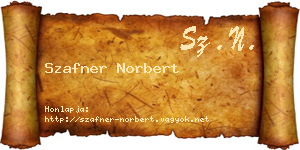 Szafner Norbert névjegykártya
