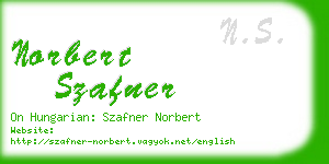 norbert szafner business card